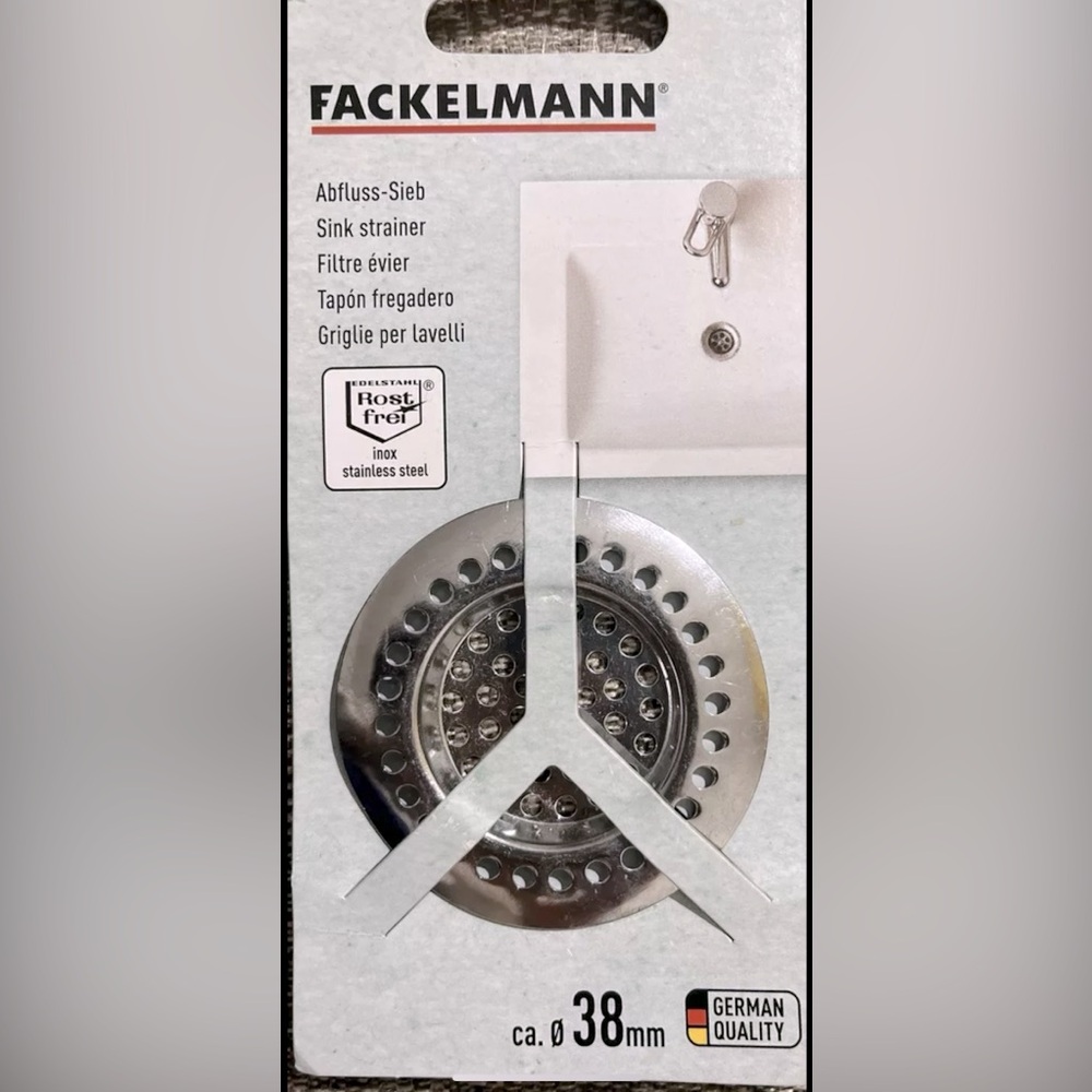 Fackelmann Sink Filter 6.3cm Stainless Steel 2.5 Inches Made In Germany